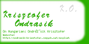 krisztofer ondrasik business card